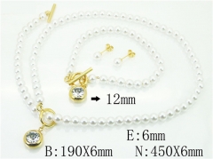 HY Wholesale Jewelry 316L Stainless Steel Earrings Necklace Jewelry Set-HY59S1986IXX