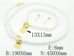 HY Wholesale Jewelry 316L Stainless Steel Earrings Necklace Jewelry Set-HY59S1996IEE