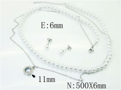 HY Wholesale Jewelry 316L Stainless Steel Earrings Necklace Jewelry Set-HY59S2079HKQ