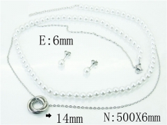 HY Wholesale Jewelry 316L Stainless Steel Earrings Necklace Jewelry Set-HY59S2065HKY