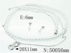 HY Wholesale Jewelry 316L Stainless Steel Earrings Necklace Jewelry Set-HY59S2068HKR