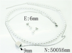HY Wholesale Jewelry 316L Stainless Steel Earrings Necklace Jewelry Set-HY59S2086HKU