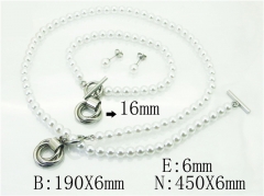 HY Wholesale Jewelry 316L Stainless Steel Earrings Necklace Jewelry Set-HY59S1972HOD
