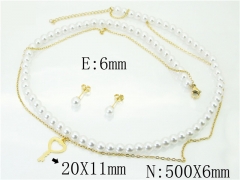 HY Wholesale Jewelry 316L Stainless Steel Earrings Necklace Jewelry Set-HY59S2019HL5