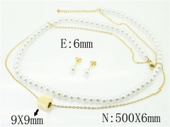 HY Wholesale Jewelry 316L Stainless Steel Earrings Necklace Jewelry Set-HY59S2056HLL