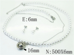 HY Wholesale Jewelry 316L Stainless Steel Earrings Necklace Jewelry Set-HY59S2044HKE