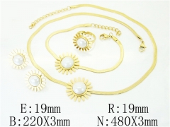 HY Wholesale Jewelry 316L Stainless Steel Earrings Necklace Jewelry Set-HY50S0124IOD