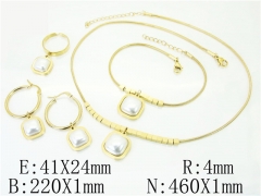 HY Wholesale Jewelry 316L Stainless Steel Earrings Necklace Jewelry Set-HY50S0117JBB