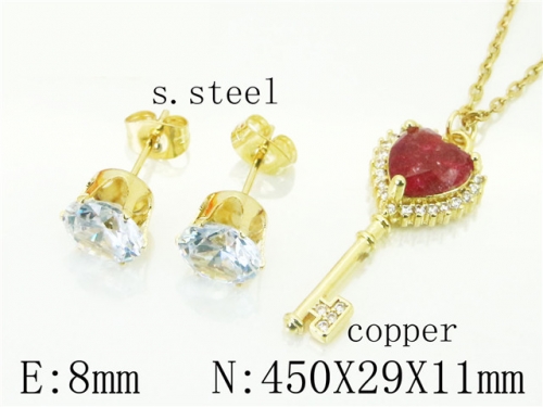 HY Wholesale Jewelry Earrings Copper Necklace Jewelry Set-HY65S0007NLC