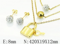 HY Wholesale Jewelry 316L Stainless Steel Earrings Necklace Jewelry Set-HY12S1127PQ
