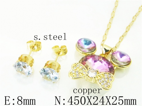 HY Wholesale Jewelry Earrings Copper Necklace Jewelry Set-HY65S0041NLX