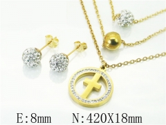 HY Wholesale Jewelry 316L Stainless Steel Earrings Necklace Jewelry Set-HY12S1134PB