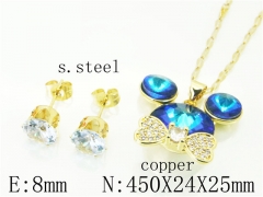 HY Wholesale Jewelry Earrings Copper Necklace Jewelry Set-HY65S0043NLT