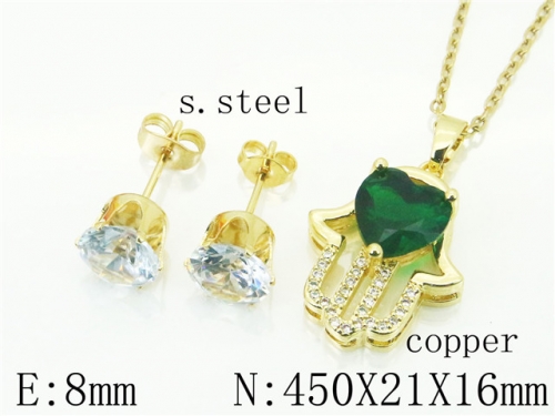 HY Wholesale Jewelry Earrings Copper Necklace Jewelry Set-HY65S0063OE