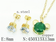 HY Wholesale Jewelry Earrings Copper Necklace Jewelry Set-HY65S0048OE