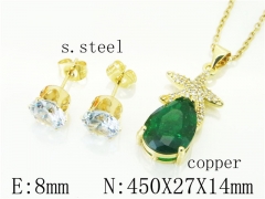 HY Wholesale Jewelry Earrings Copper Necklace Jewelry Set-HY65S0012NLY