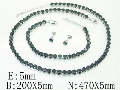 HY Wholesale Jewelry 316L Stainless Steel Earrings Necklace Jewelry Set-HY59S2097JXX