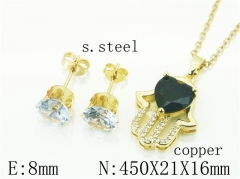 HY Wholesale Jewelry Earrings Copper Necklace Jewelry Set-HY65S0065OA