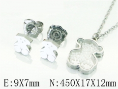 HY Wholesale Jewelry 316L Stainless Steel Earrings Necklace Jewelry Set-HY21S0313HMZ