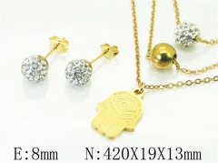 HY Wholesale Jewelry 316L Stainless Steel Earrings Necklace Jewelry Set-HY12S1135PW