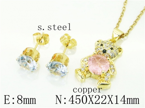 HY Wholesale Jewelry Earrings Copper Necklace Jewelry Set-HY65S0014NLG