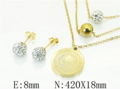 HY Wholesale Jewelry 316L Stainless Steel Earrings Necklace Jewelry Set-HY12S1131PX
