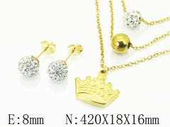 HY Wholesale Jewelry 316L Stainless Steel Earrings Necklace Jewelry Set-HY12S1137PE