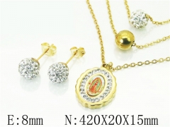 HY Wholesale Jewelry 316L Stainless Steel Earrings Necklace Jewelry Set-HY12S1141PD