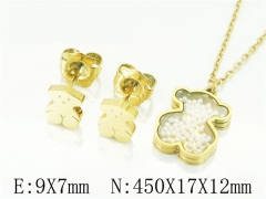 HY Wholesale Jewelry 316L Stainless Steel Earrings Necklace Jewelry Set-HY21S0315HOD