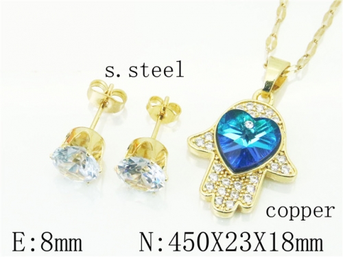 HY Wholesale Jewelry Earrings Copper Necklace Jewelry Set-HY65S0059OE