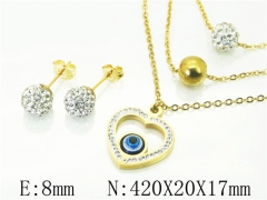 HY Wholesale Jewelry 316L Stainless Steel Earrings Necklace Jewelry Set-HY12S1156PF