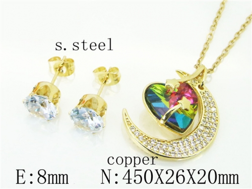 HY Wholesale Jewelry Earrings Copper Necklace Jewelry Set-HY65S0035NLU