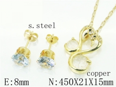 HY Wholesale Jewelry Earrings Copper Necklace Jewelry Set-HY65S0050OZ
