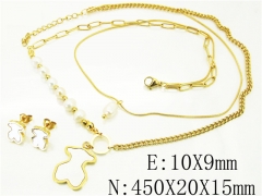 HY Wholesale Jewelry 316L Stainless Steel Earrings Necklace Jewelry Set-HY02S2859HNW