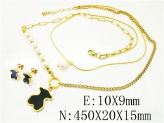 HY Wholesale Jewelry 316L Stainless Steel Earrings Necklace Jewelry Set-HY02S2858HNQ