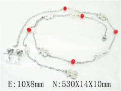 HY Wholesale Jewelry 316L Stainless Steel Earrings Necklace Jewelry Set-HY21N0049IHR