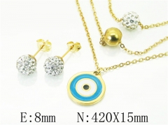 HY Wholesale Jewelry 316L Stainless Steel Earrings Necklace Jewelry Set-HY12S1153PA
