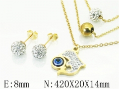 HY Wholesale Jewelry 316L Stainless Steel Earrings Necklace Jewelry Set-HY12S1140PG