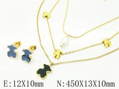 HY Wholesale Jewelry 316L Stainless Steel Earrings Necklace Jewelry Set-HY02S2854HNQ
