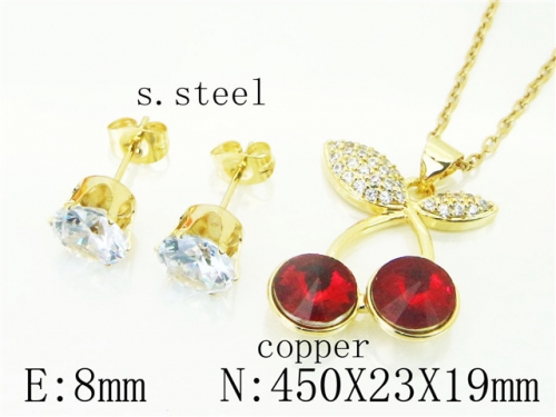 HY Wholesale Jewelry Earrings Copper Necklace Jewelry Set-HY65S0034NLY