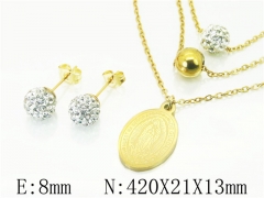 HY Wholesale Jewelry 316L Stainless Steel Earrings Necklace Jewelry Set-HY12S1138PR