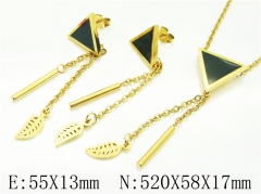 HY Wholesale Jewelry 316L Stainless Steel Earrings Necklace Jewelry Set-HY12S1114HDD