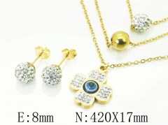 HY Wholesale Jewelry 316L Stainless Steel Earrings Necklace Jewelry Set-HY12S1146PR