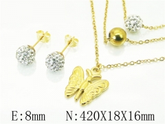 HY Wholesale Jewelry 316L Stainless Steel Earrings Necklace Jewelry Set-HY12S1148PB
