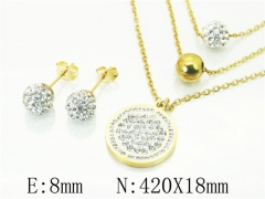 HY Wholesale Jewelry 316L Stainless Steel Earrings Necklace Jewelry Set-HY12S1136PS