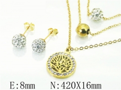 HY Wholesale Jewelry 316L Stainless Steel Earrings Necklace Jewelry Set-HY12S1128PW