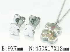 HY Wholesale Jewelry 316L Stainless Steel Earrings Necklace Jewelry Set-HY21S0314HMR