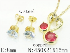 HY Wholesale Jewelry Earrings Copper Necklace Jewelry Set-HY65S0053OT
