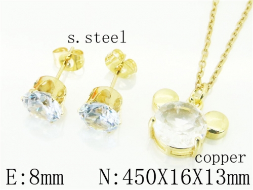 HY Wholesale Jewelry Earrings Copper Necklace Jewelry Set-HY65S0021NLC