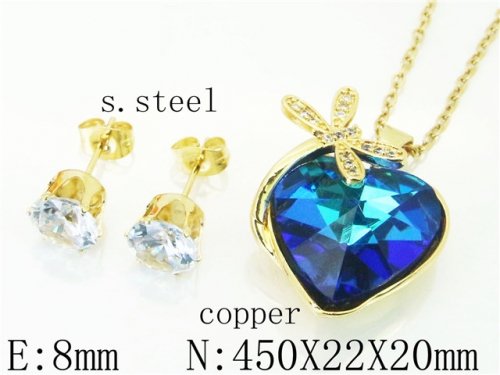 HY Wholesale Jewelry Earrings Copper Necklace Jewelry Set-HY65S0038NLS